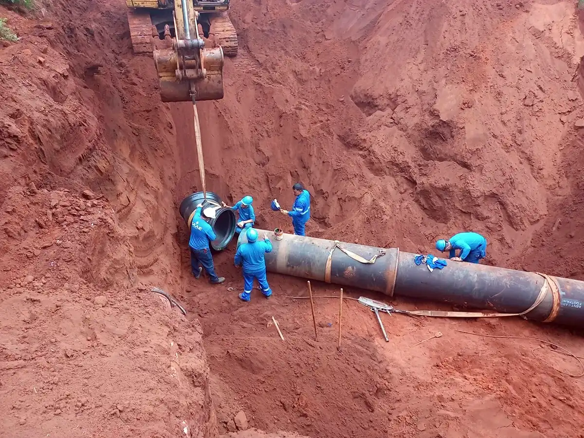 Avançam as obras para aumentar capacidade do abastecimento de água em Mogi Mirim