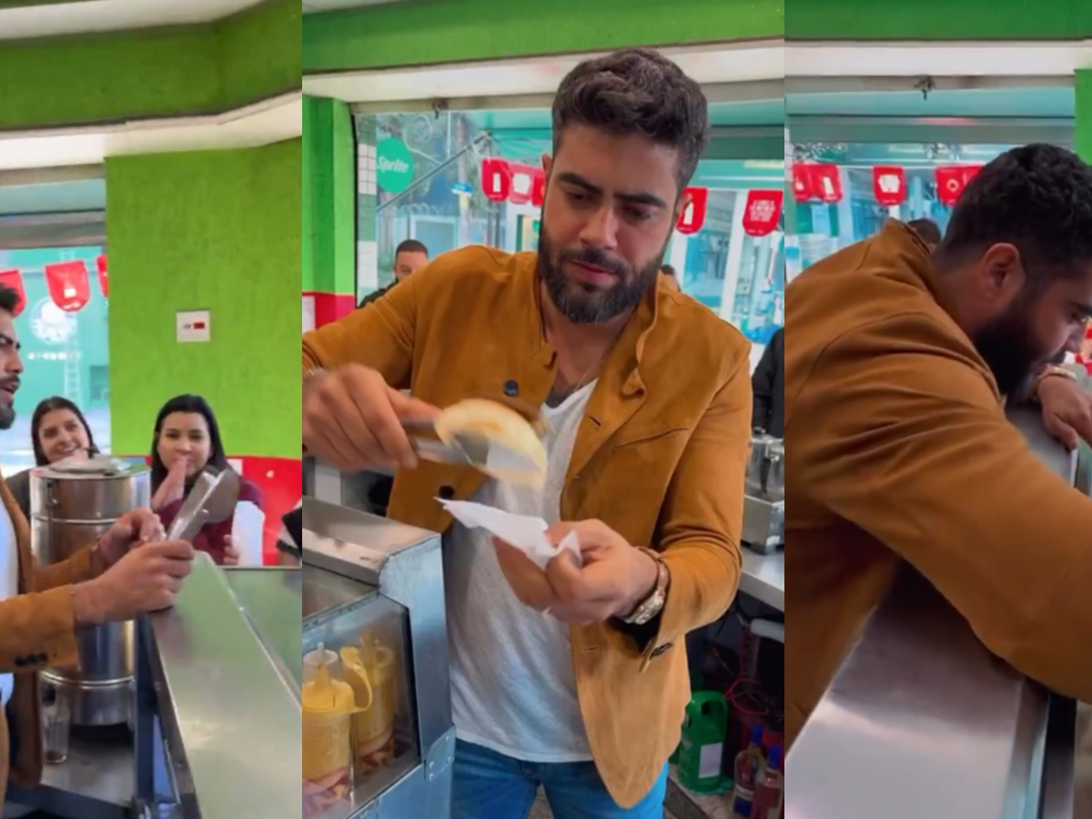 Henrique, da dupla Henrique e Juliano, troca o palco por uma lanchonete e vira vendedor de salgados em São Paulo após show