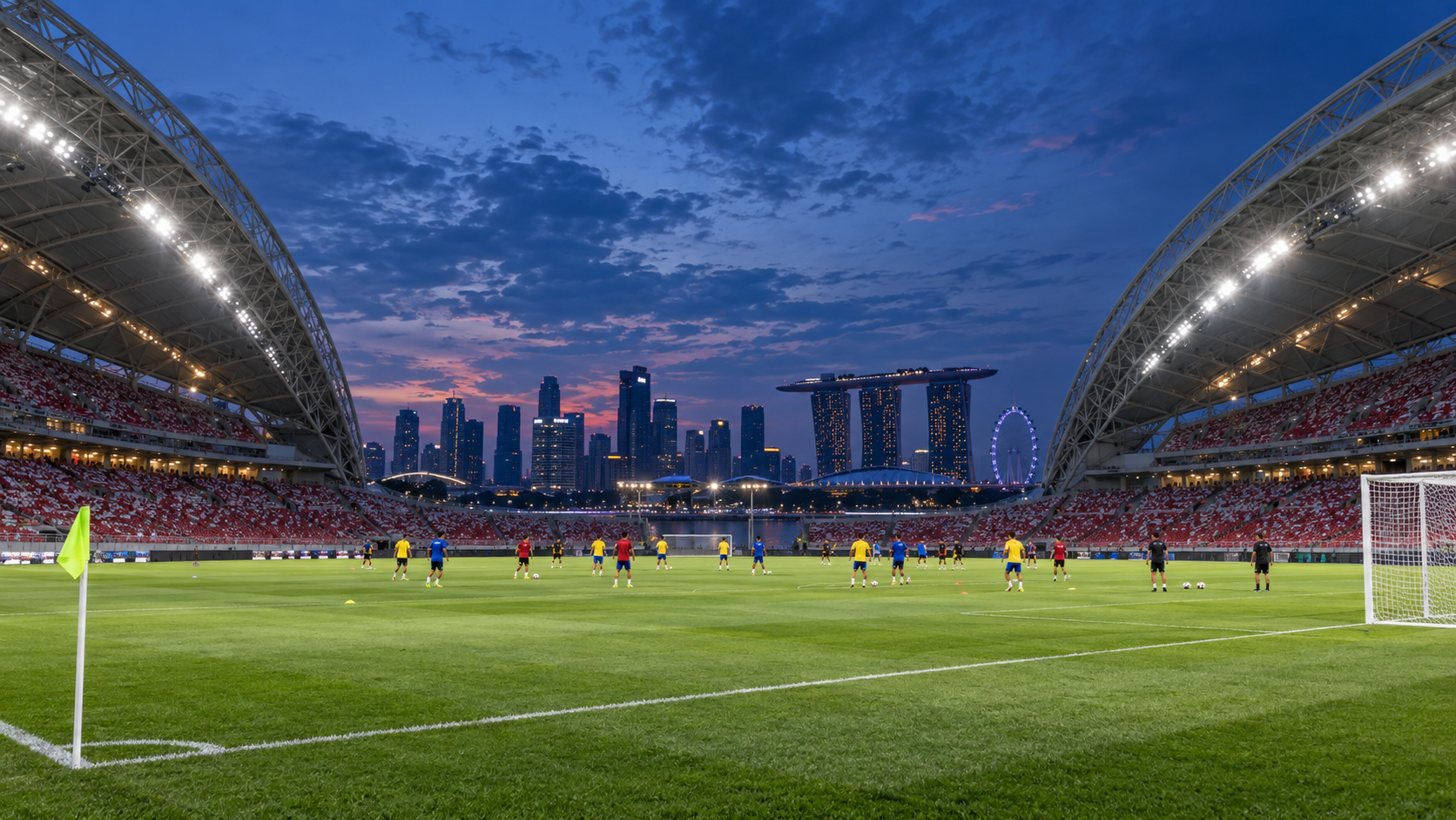 Estádio Nacional de Singapura preparado para os próximos jogos da Seleção Brasileira